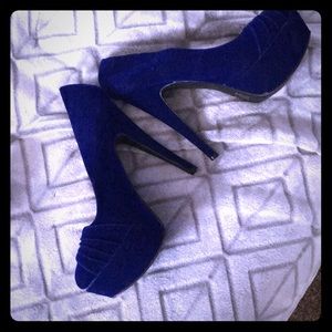 Blue high heels